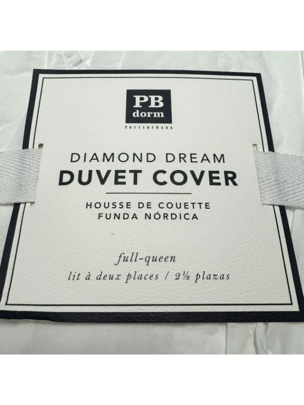 Pottery Barn Diamond Dream Duvet Cover White Full-Queen New NWT